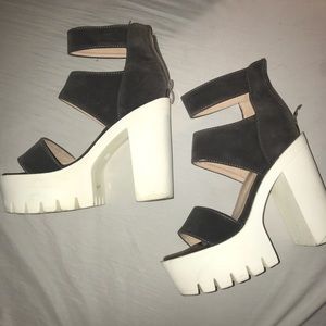 White and Grey Chunky Platforms
